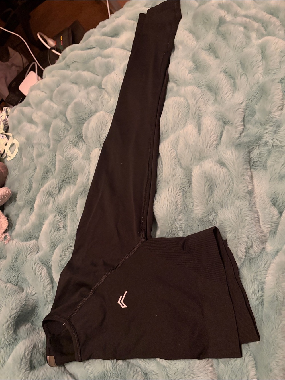 Oner Active Black crop top with Subtle Logo